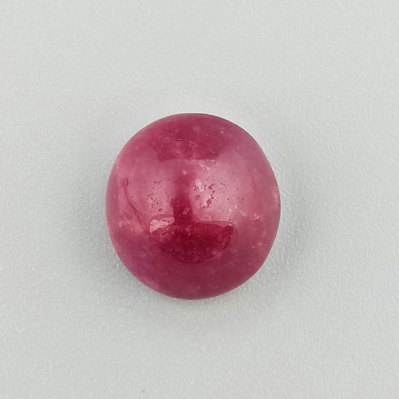 Giada Rubino Forma Ovale Piatto Cabochon Liscio Fatto a Mano 14X13X9mm 11+ Carati 1pz