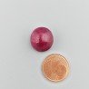 Giada Rubino Forma Ovale Piatto Cabochon Liscio Fatto a Mano 14X13X9mm 11+ Carati 1pz