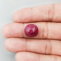 Giada Rubino Forma Ovale Piatto Cabochon Liscio Fatto a Mano 14X13X9mm 11+ Carati 1pz