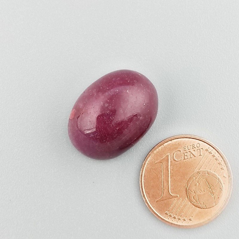 Giada Rubino Forma Ovale Piatto Cabochon Liscio Fatto a Mano 17X13X8mm 13,95 Carati 1pz
