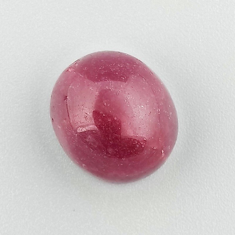 Giada Rubino Forma Ovale Piatto Cabochon Liscio Fatto a Mano 16X14X8-9mm 14,50+ Carati 1pz