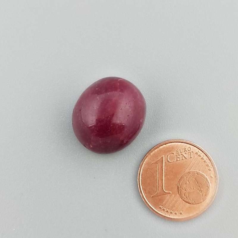 Giada Rubino Forma Ovale Piatto Cabochon Liscio Fatto a Mano 16X14X8-9mm 14,50+ Carati 1pz