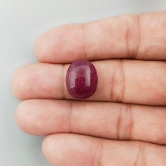 Giada Rubino Forma Ovale Piatto Cabochon Liscio Fatto a Mano 16X13X7-8mm 10,00+ Carati 1pz