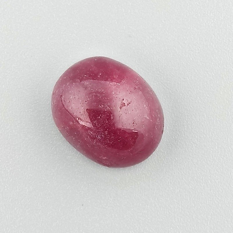 Giada Rubino Forma Ovale Piatto Cabochon Liscio Fatto a Mano 15X13X7mm 11,70 Carati 1pz