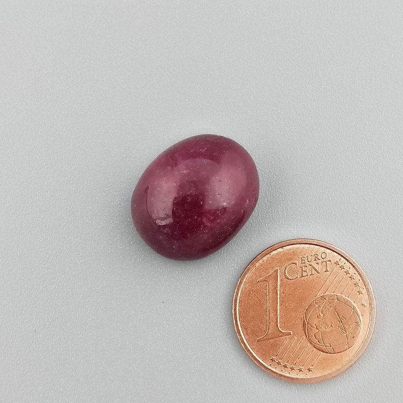 Giada Rubino Forma Ovale Piatto Cabochon Liscio Fatto a Mano 15X13X7mm 11,70 Carati 1pz