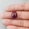 Giada Rubino Forma Ovale Piatto Cabochon Liscio Fatto a Mano 15X13X7mm 11,70 Carati 1pz