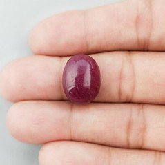 Giada Rubino Forma Ovale Piatto Cabochon Liscio Fatto a Mano 17X13X7mm 13,50 Carati 1pz