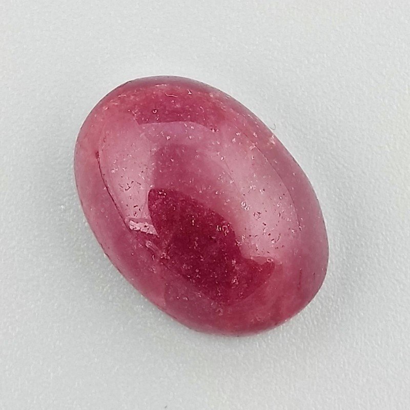 Giada Rubino Forma Ovale Piatto Cabochon Liscio Fatto a Mano 18X13X7mm 13,60 Carati 1pz
