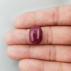 Giada Rubino Forma Ovale Piatto Cabochon Liscio Fatto a Mano 18X13X7mm 13,60 Carati 1pz