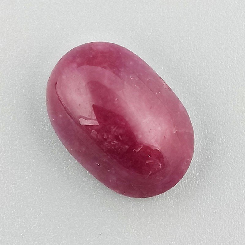 Giada Rubino Forma Ovale Piatto Cabochon Liscio Fatto a Mano 19X13X8mm 16,75 Carati 1pz