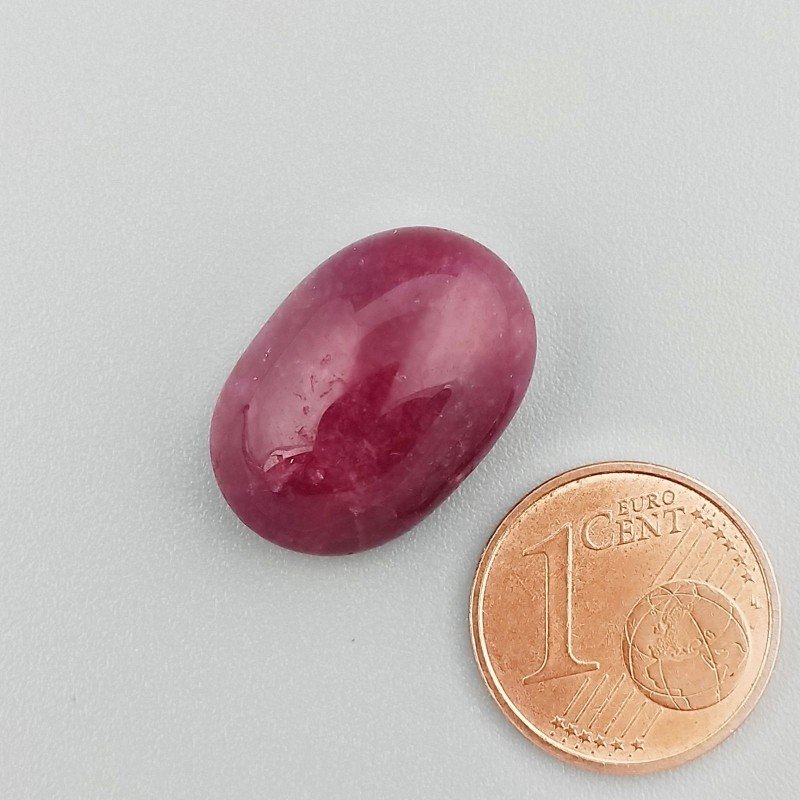 Giada Rubino Forma Ovale Piatto Cabochon Liscio Fatto a Mano 19X13X8mm 16,75 Carati 1pz