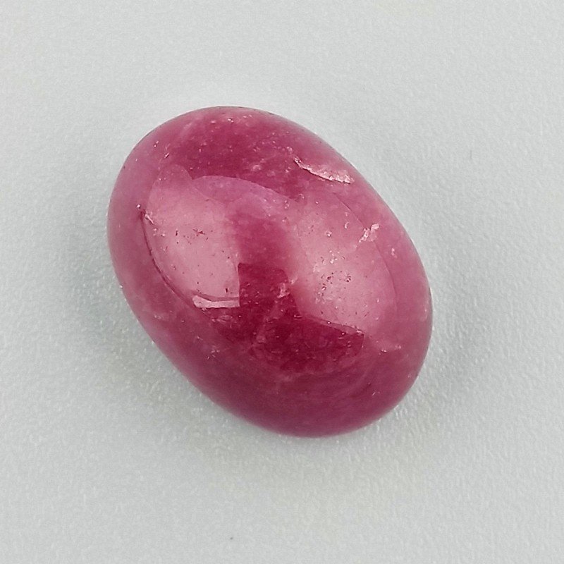 Giada Rubino Forma Ovale Piatto Cabochon Liscio Fatto a Mano 18X13X9mm 17,30 Carati 1pz