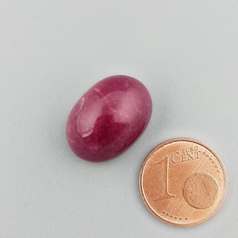 Giada Rubino Forma Ovale Piatto Cabochon Liscio Fatto a Mano 18X13X9mm 17,30 Carati 1pz