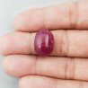 Giada Rubino Forma Ovale Piatto Cabochon Liscio Fatto a Mano 18X13X9mm 17,30 Carati 1pz