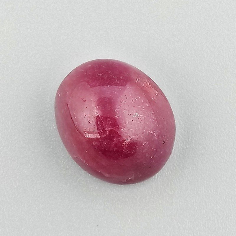 Giada Rubino Forma Ovale Piatto Cabochon Liscio Fatto a Mano 15X13X8mm 12,80 Carati 1pz