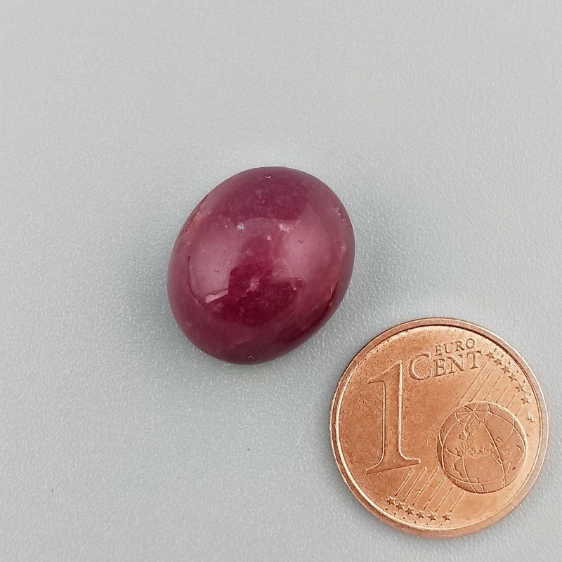 Giada Rubino Forma Ovale Piatto Cabochon Liscio Fatto a Mano 15X13X8mm 12,80 Carati 1pz