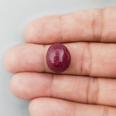 Giada Rubino Forma Ovale Piatto Cabochon Liscio Fatto a Mano 15X13X8mm 12,80 Carati 1pz