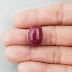 Giada Rubino Forma Ovale Piatto Cabochon Liscio Fatto a Mano 18X12X10mm 19,90 Carati 1pz