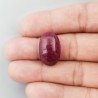 Giada Rubino Forma Ovale Piatto Cabochon Liscio Fatto a Mano 21X13X8mm 18 Carati 1pz