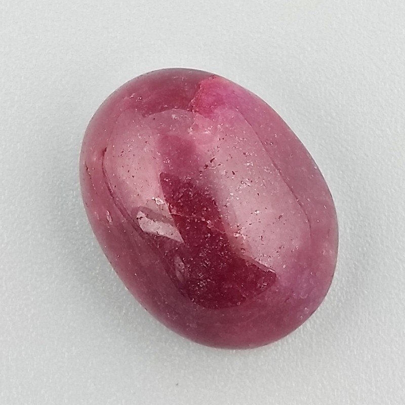 Giada Rubino Forma Ovale Piatto Cabochon Liscio Fatto a Mano 19X14X9mm 19 Carati 1pz