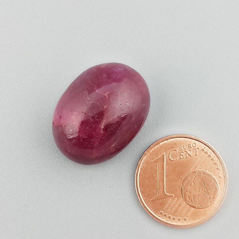 Giada Rubino Forma Ovale Piatto Cabochon Liscio Fatto a Mano 19X14X9mm 19 Carati 1pz