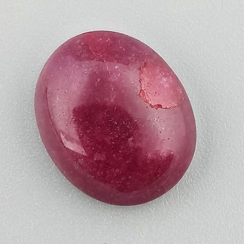 Giada Rubino Forma Ovale Piatto Cabochon Liscio Fatto a Mano 18X15X6mm 12,80 Carati 1pz