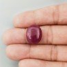 Giada Rubino Forma Ovale Piatto Cabochon Liscio Fatto a Mano 18X15X6mm 12,80 Carati 1pz