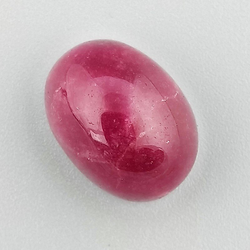 Giada Rubino Forma Ovale Piatto Cabochon Liscio Fatto a Mano 17X13X10mm 18,40 Carati 1pz