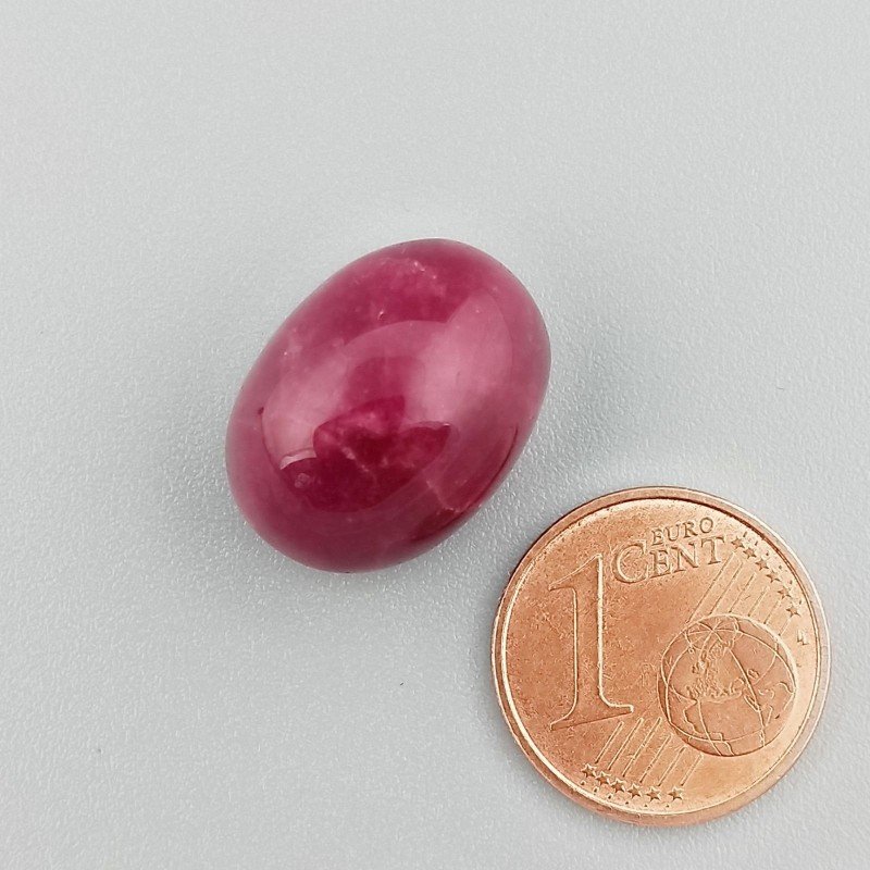 Giada Rubino Forma Ovale Piatto Cabochon Liscio Fatto a Mano 17X13X10mm 18,40 Carati 1pz