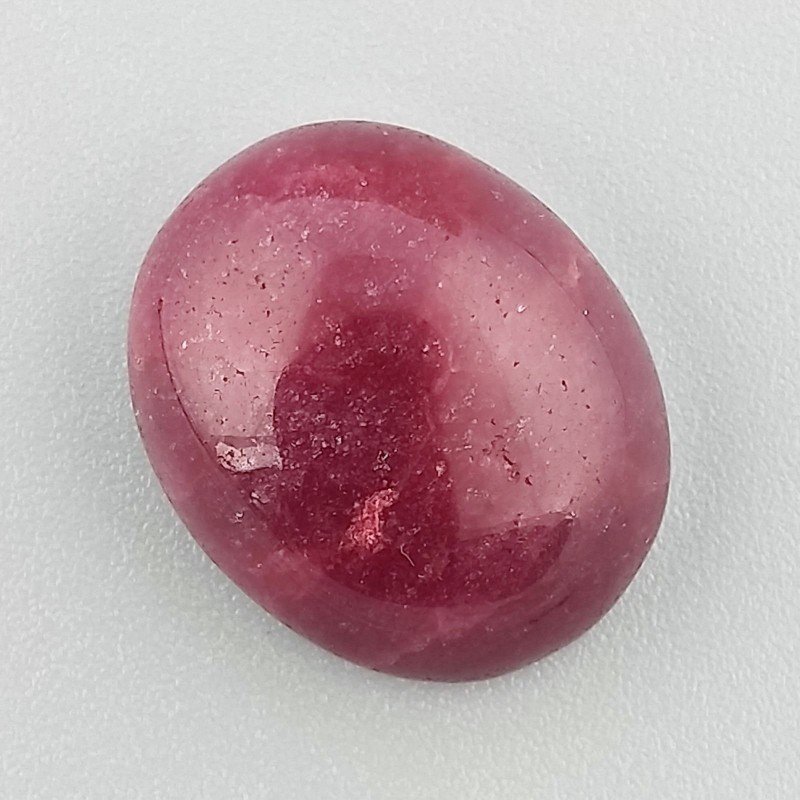 Giada Rubino Forma Ovale Piatto Cabochon Liscio Fatto a Mano 18X15X7mm 16,60 Carati 1pz