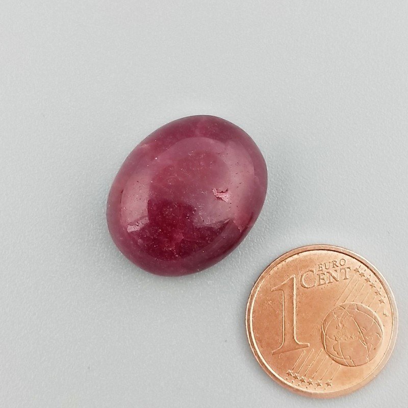 Giada Rubino Forma Ovale Piatto Cabochon Liscio Fatto a Mano 18X15X7mm 16,60 Carati 1pz