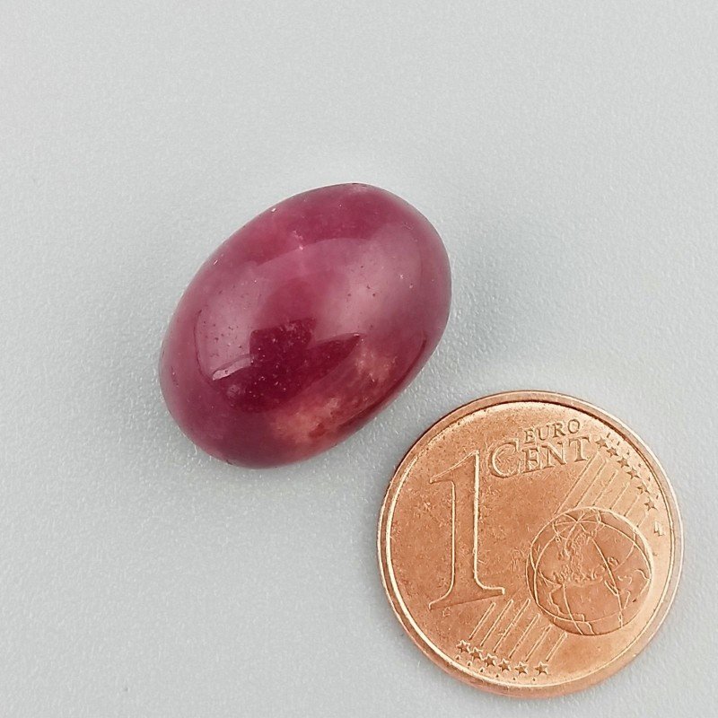 Giada Rubino Forma Ovale Piatto Cabochon Liscio Fatto a Mano 17X12X9mm 15,75 Carati 1pz