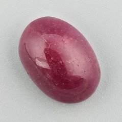 Giada Rubino Forma Ovale Piatto Cabochon Liscio Fatto a Mano 15,10 Carati 1pz