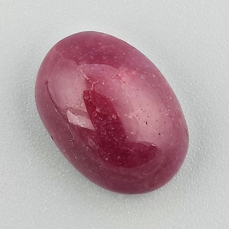 Giada Rubino Forma Ovale Piatto Cabochon Liscio Fatto a Mano 15,10 Carati 1pz