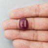 Giada Rubino Forma Ovale Piatto Cabochon Liscio Fatto a Mano 15,10 Carati 1pz
