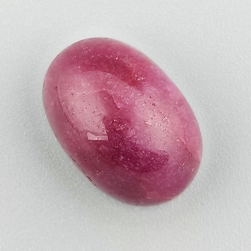 Giada Rubino Forma Ovale Piatto Cabochon Liscio Fatto a Mano 19X13X10mm 19,75 Carati 1pz