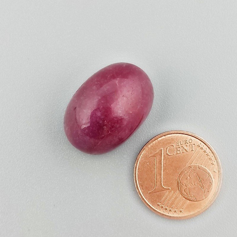 Giada Rubino Forma Ovale Piatto Cabochon Liscio Fatto a Mano 19X13X10mm 19,75 Carati 1pz