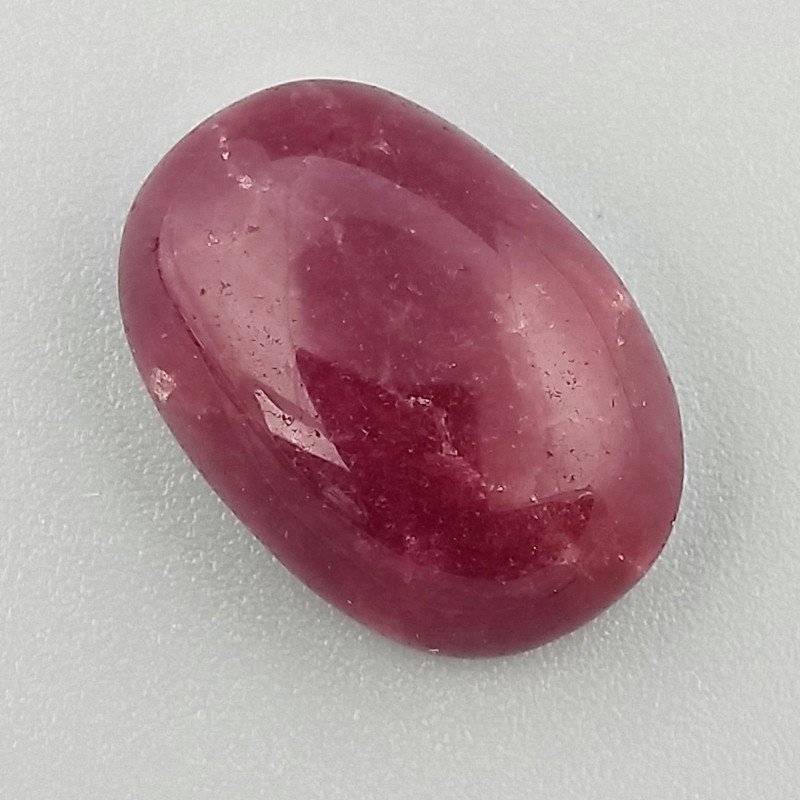 Giada Rubino Forma Ovale Piatto Cabochon Liscio Fatto a Mano 20X14X7mm 17,40 Carati 1pz