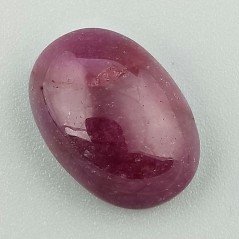 Giada Rubino Forma Ovale Piatto Cabochon Liscio Fatto a Mano 19X14X7mm 16,65 Carati 1pz