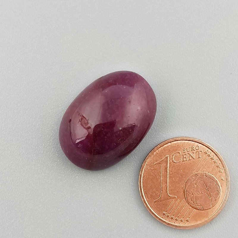 Giada Rubino Forma Ovale Piatto Cabochon Liscio Fatto a Mano 19X14X7mm 16,65 Carati 1pz
