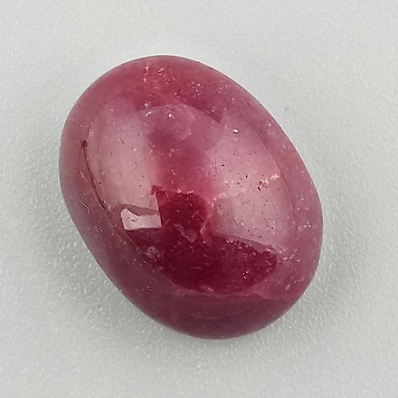 Giada Rubino Forma Ovale Piatto Cabochon Liscio Fatto a Mano 18X14X8mm 17,40 Carati 1pz