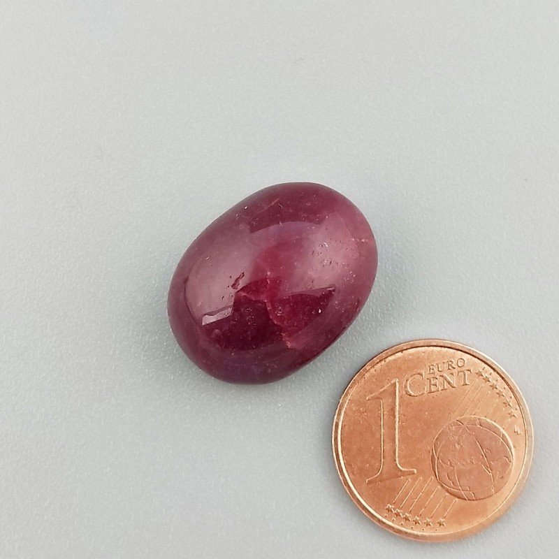 Giada Rubino Forma Ovale Piatto Cabochon Liscio Fatto a Mano 18X14X8mm 17,40 Carati 1pz