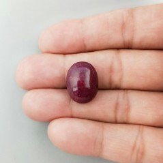 Giada Rubino Forma Ovale Piatto Cabochon Liscio Fatto a Mano 18X14X8mm 17,40 Carati 1pz