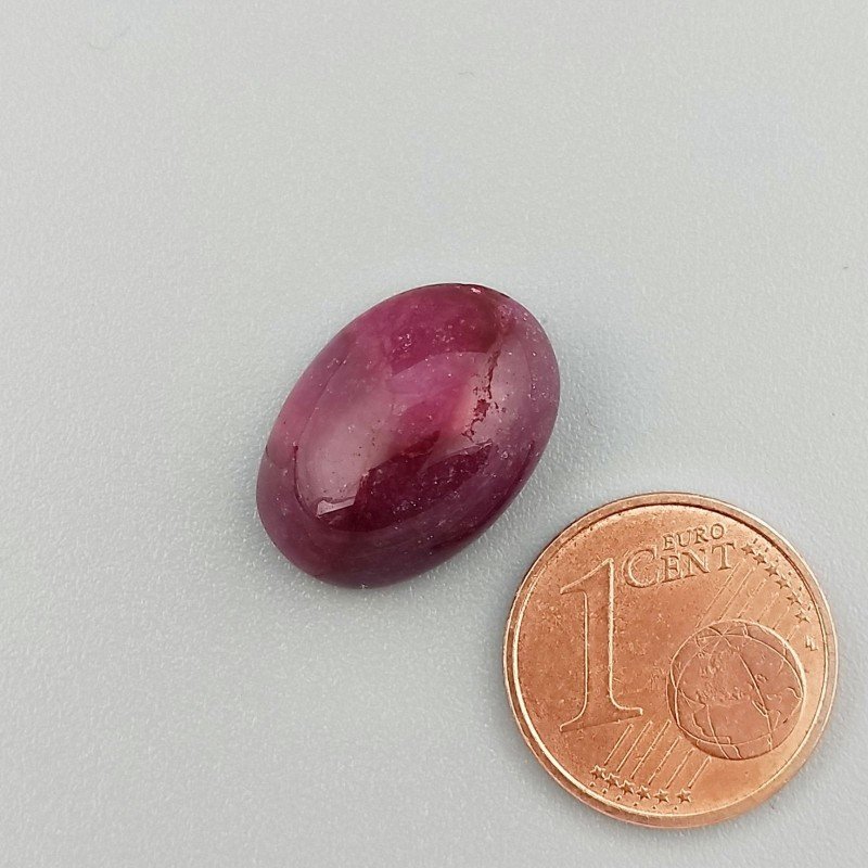 Giada Rubino Forma Ovale Piatto Cabochon Liscio Fatto a Mano 17X12X6mm 10 Carati 1pz