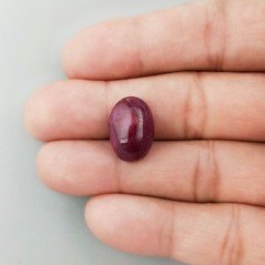 Giada Rubino Forma Ovale Piatto Cabochon Liscio Fatto a Mano 17X12X6mm 10 Carati 1pz