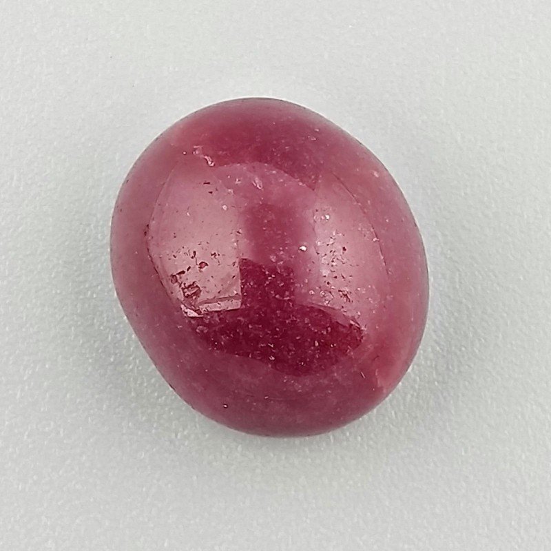 Giada Rubino Forma Ovale Piatto Cabochon Liscio Fatto a Mano 15X13X9mm 13,55 Carati 1pz