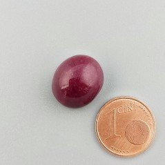 Giada Rubino Forma Ovale Piatto Cabochon Liscio Fatto a Mano 15X13X9mm 13,55 Carati 1pz