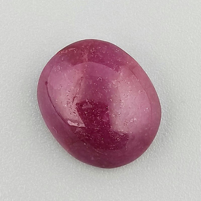 Giada Rubino Forma Ovale Piatto Cabochon Liscio Fatto a Mano 15X13X5mm 8,75 Carati 1pz