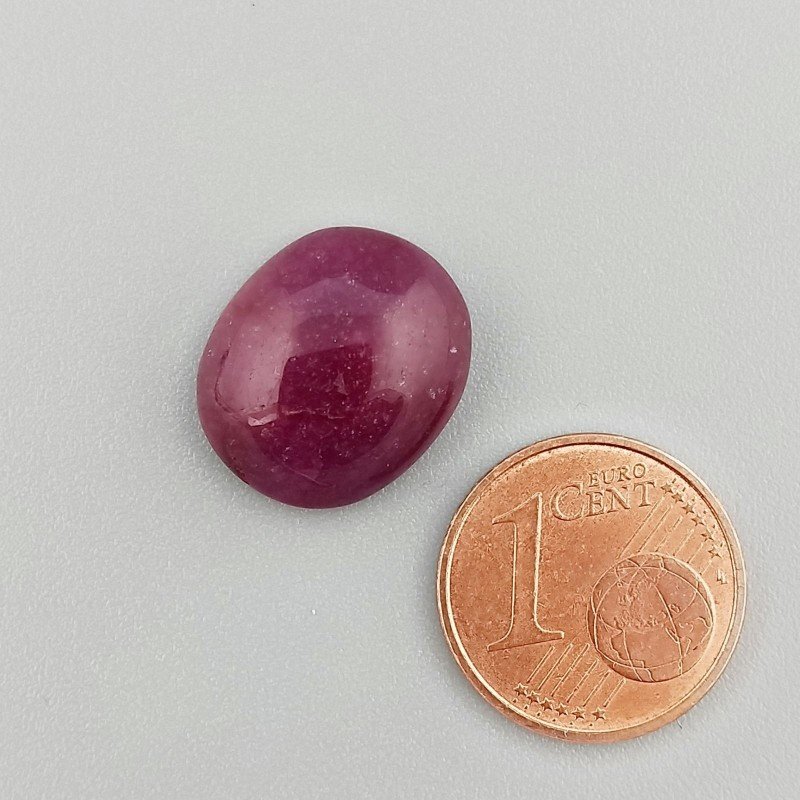 Giada Rubino Forma Ovale Piatto Cabochon Liscio Fatto a Mano 15X13X5mm 8,75 Carati 1pz