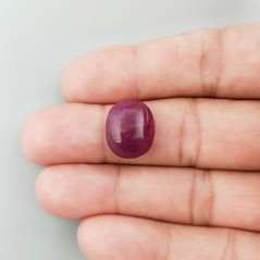Giada Rubino Forma Ovale Piatto Cabochon Liscio Fatto a Mano 15X13X5mm 8,75 Carati 1pz